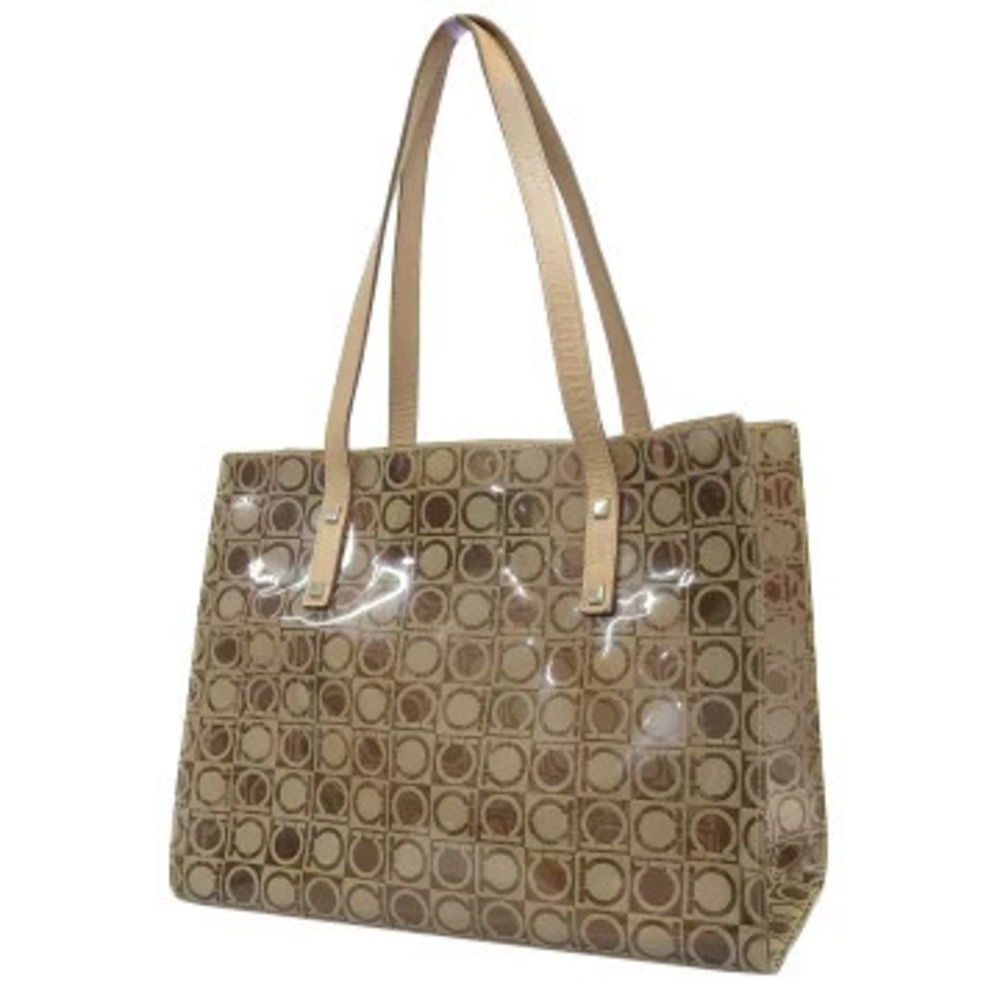 Salvatore Ferragamo Vinyl Bag Summer Brown Handbag Tote